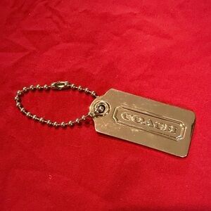Vintage Authentic Coach Heavy Metal Silver Hangtag Bag Charm